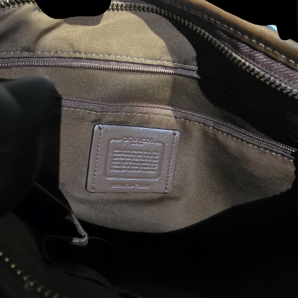 Coach Signature File Messenger Cross-Body Bag Brown Khaki - Picture 7 of 8